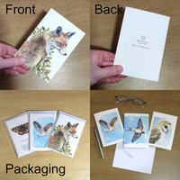 Image showing the front, back and packaging of greetings card sets