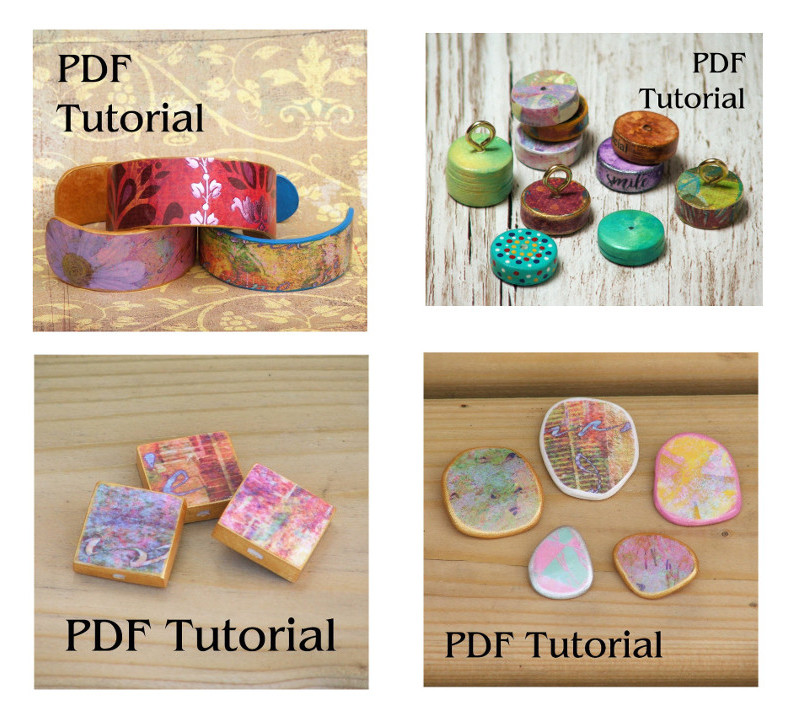 Photo of the tutorials available in my Etsy store for paper bead and paper jewellery making