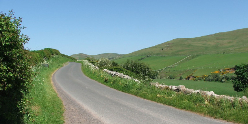 Beautiful Scottish Borders countryside in the sunshine